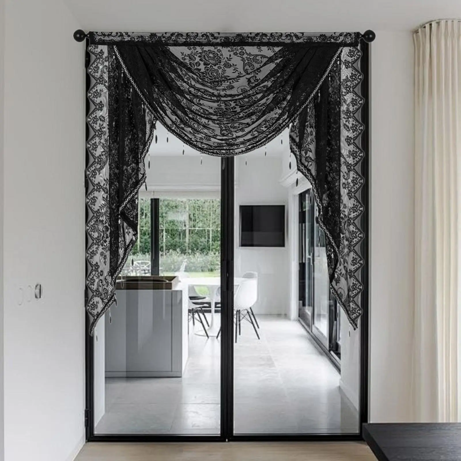 Vintage Waterfall Window Valance Hand Wash Only Romantic Home Accessory for Curtains Tube for Bathroom