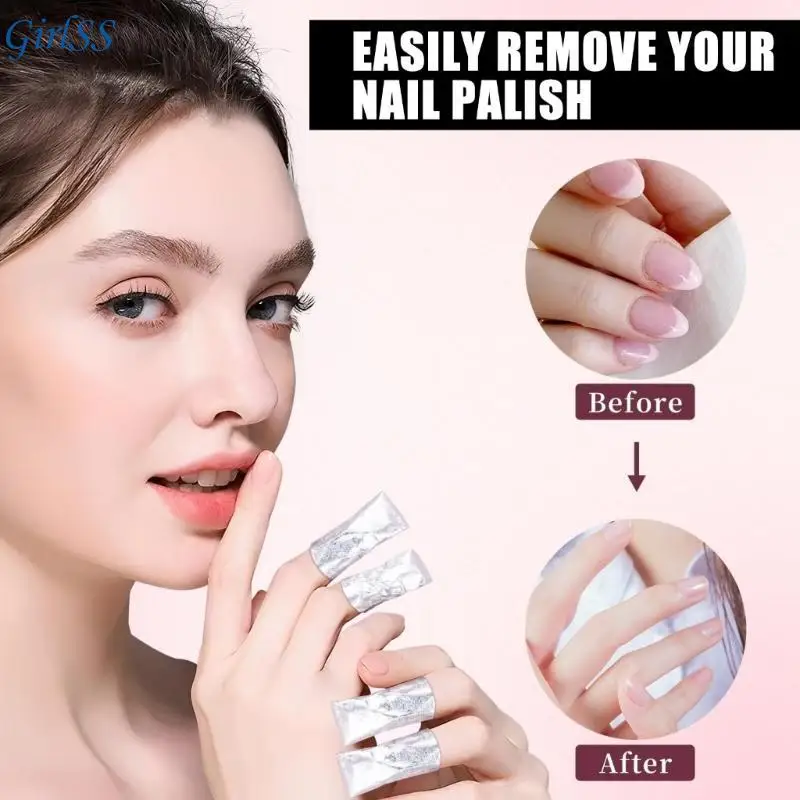 100 Uds. Quitaesmalte uñas Gel rápido y eficiente envolturas papel aluminio para uñas almohadillas algodón para