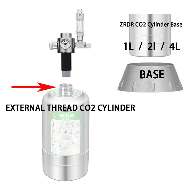 New version X01 series external thread CO2 cylinder generator stainless steel valve CO2 generator base accessories