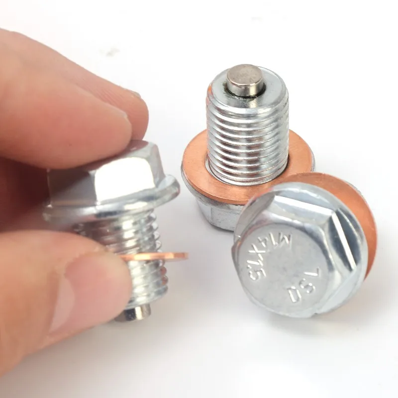 Magnetic Oil Drain Plug M14x1.5 Neodymium Magnet Stainless Steel Bolt for Honda Hyundai Volkswagen Kia Heavy Duty Oil Plug
