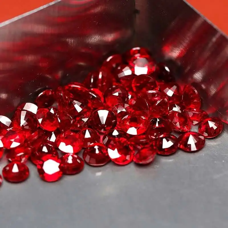 جولة 3-11 مللي متر العقيق الأحمر مويسانيتي السائبة بالجملة أحجار كريمة مفكوكة مع شهادة أحجار عالية الجودة DIY بها بنفسك صنع المجوهرات