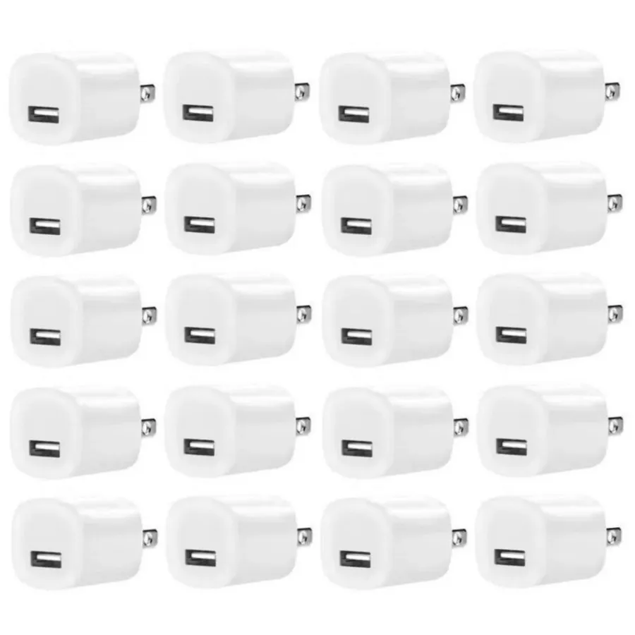 

50pcs 5V 1A Portable US USA AC Home Travel Wall Charger Power Adapters For Iphone Samsung htc lg xiaomi Mp3 Android phone
