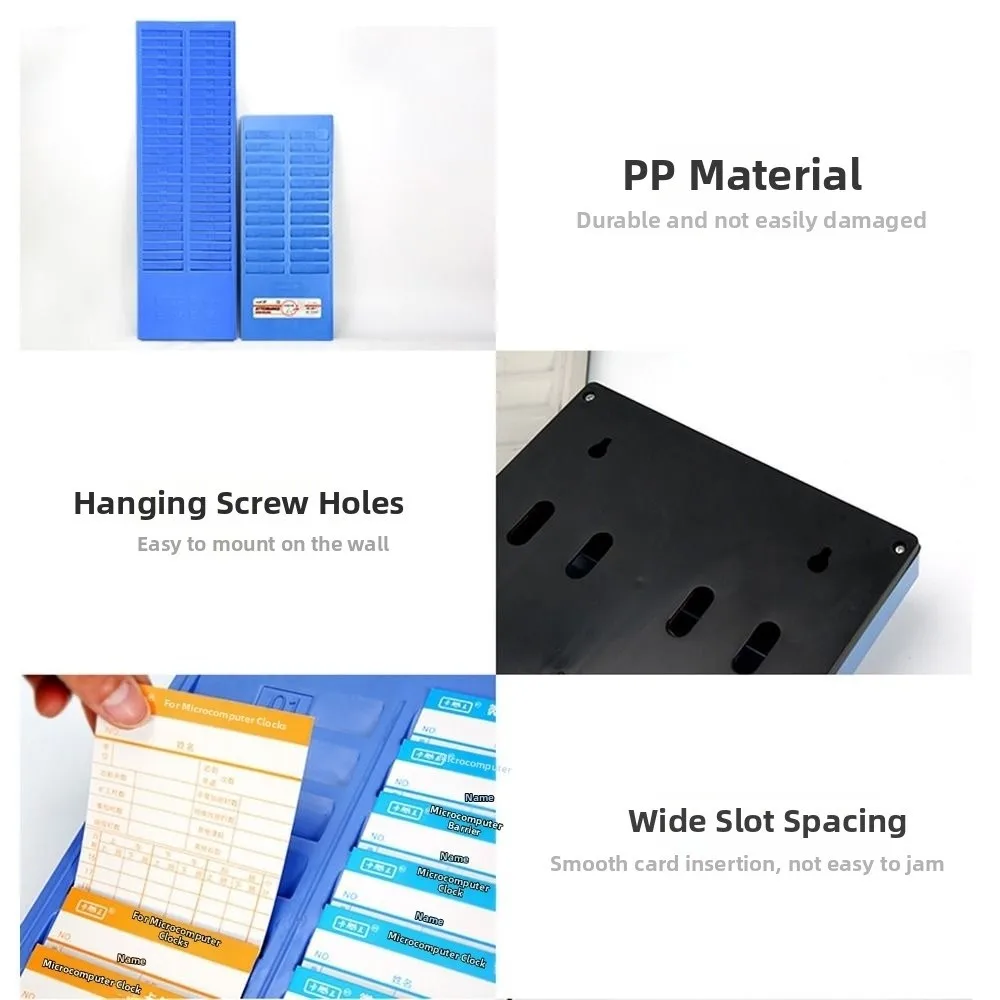 24/50 Slots Attendance Card Rack Wall Mounted Double Row Cards Display Stand with Hanging Hole Easy To Install