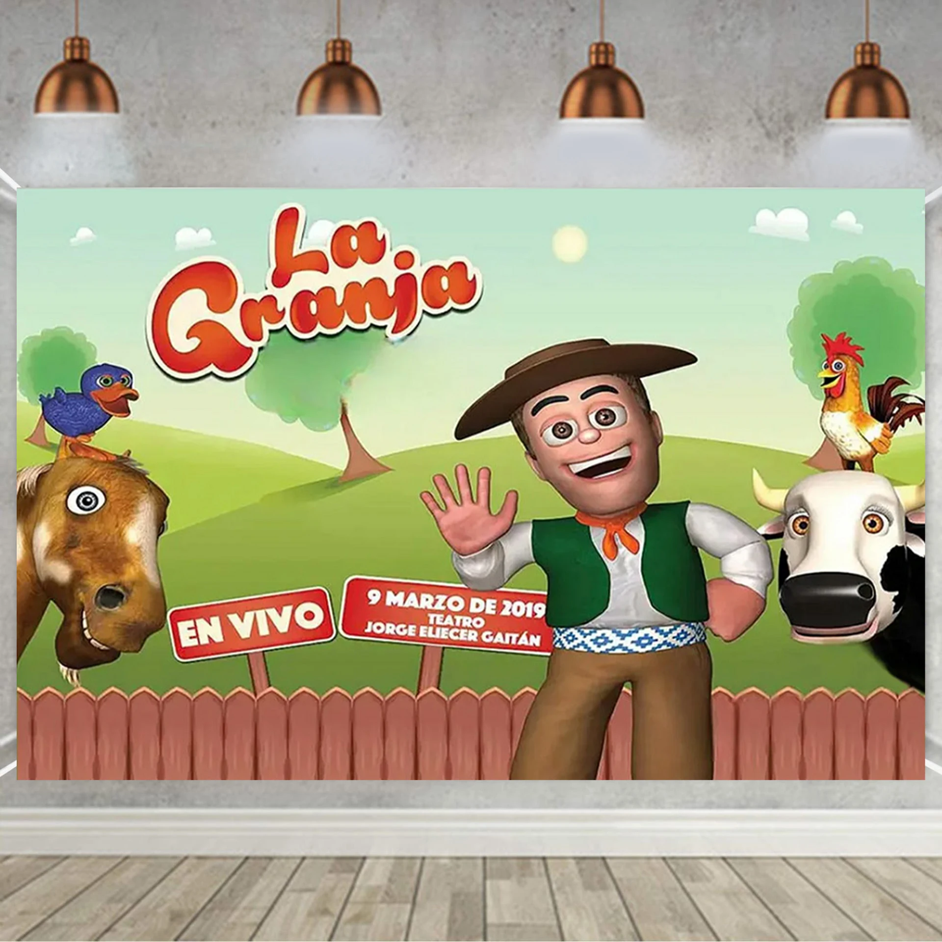 Cartoon La Granja De Zenon Thema Baby Dusche Neugeborenen Geburtstag Party Grün Gras Bauernhof Foto Hintergrund Dekoration Requisiten – Detail 11