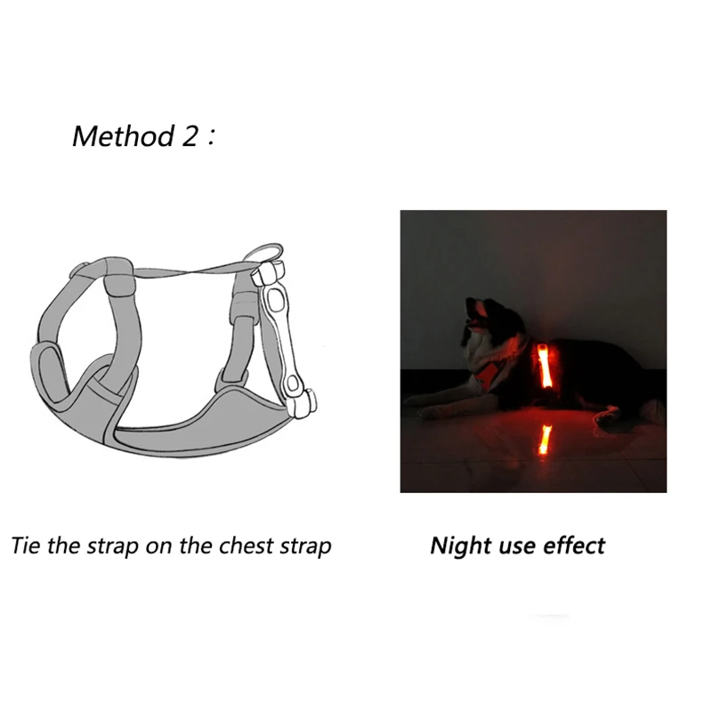 개 목걸이용 발광 스트랩 하네스 가죽 끈, LED 조명, 야간 안전, 분실 방지, 자동차 사고 방지