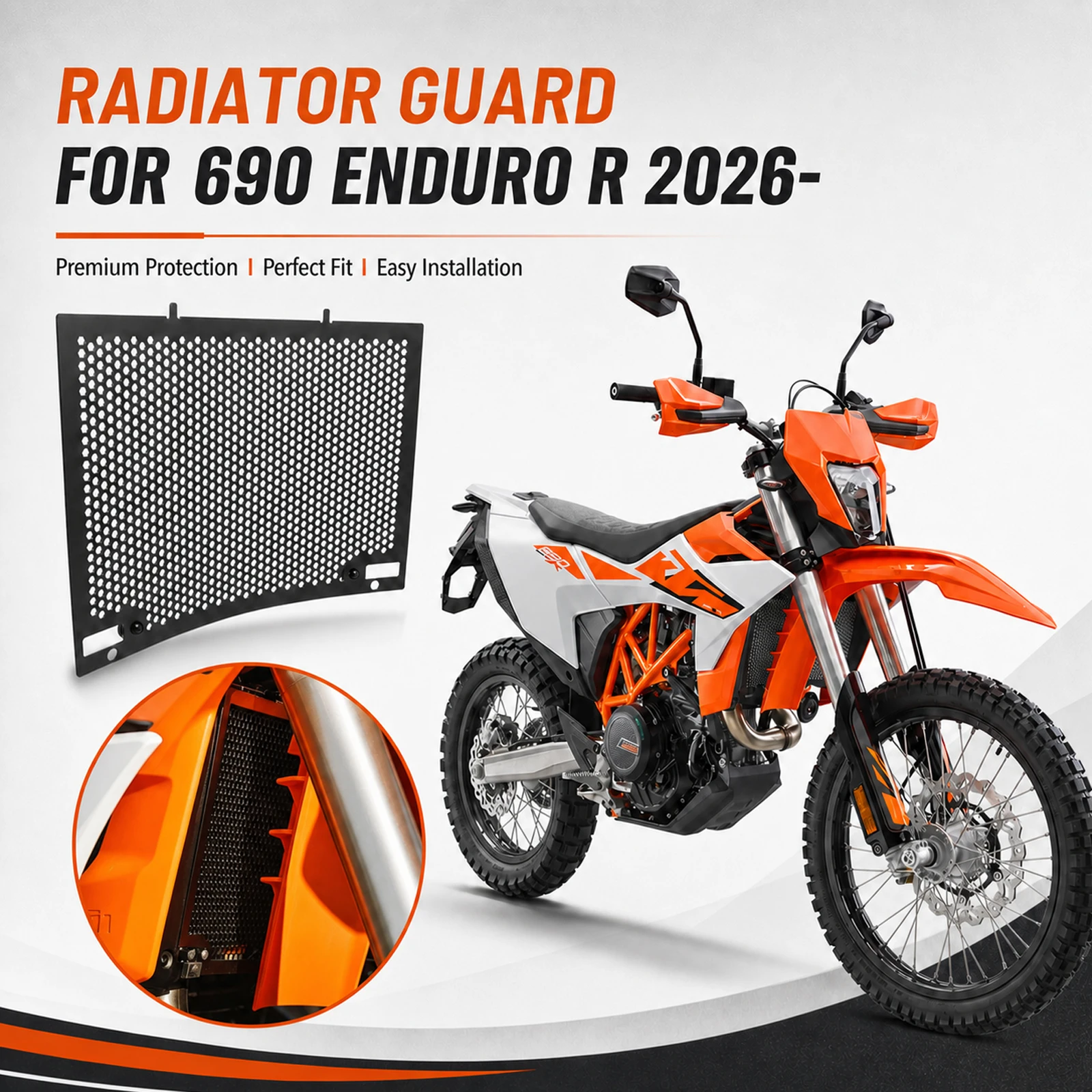 Engine Radiator Grille Guard Cover Protector Radiator Shield For KTM 690EnduroR 2026 690 Enduro R 2027 690Enduro R 690 EnduroR