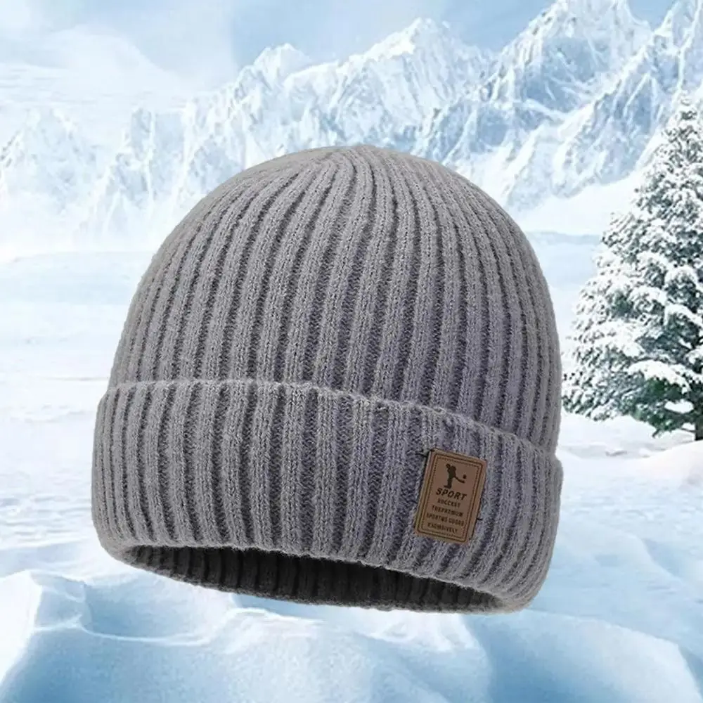 الشتاء لينة محبوك قبعة الصوف مبطنة الدافئة بيني قبعة سميكة يندبروف سدادات حماية الأذن قبعة الرجال