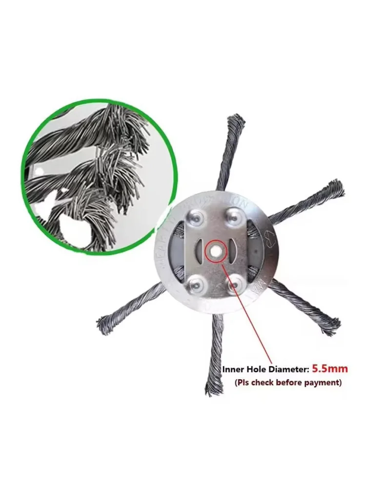 Universal Grass Trimmer Head Steel Wire Wheel Brush Disc Garden Trimmer Head Weed Weed Brush Cutter Head Lawn Mower For Garden