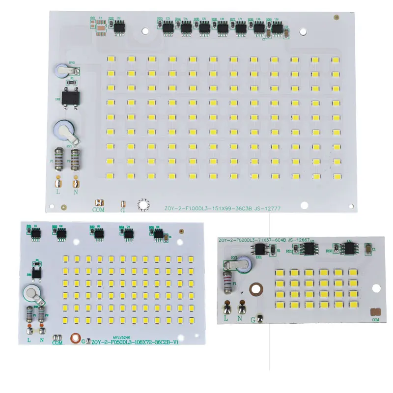 Chip LED de 220V, 100W, 50W, 20W, cuentas sin necesidad de controlador, accesorios de iluminación para proyectores, luces de techo y panel, Chip LED