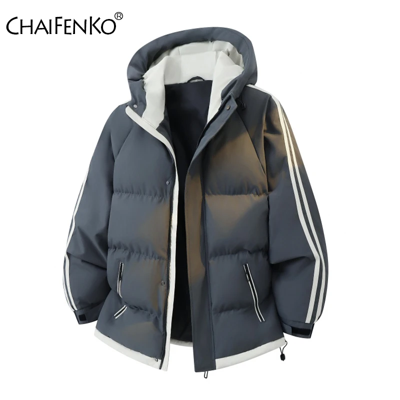

Men Thicken Comfortable Solid Jacket Winter Fashion Hooded Windproof Casual Parka New Outdoors Loose Simplicity Keep Warm Coat