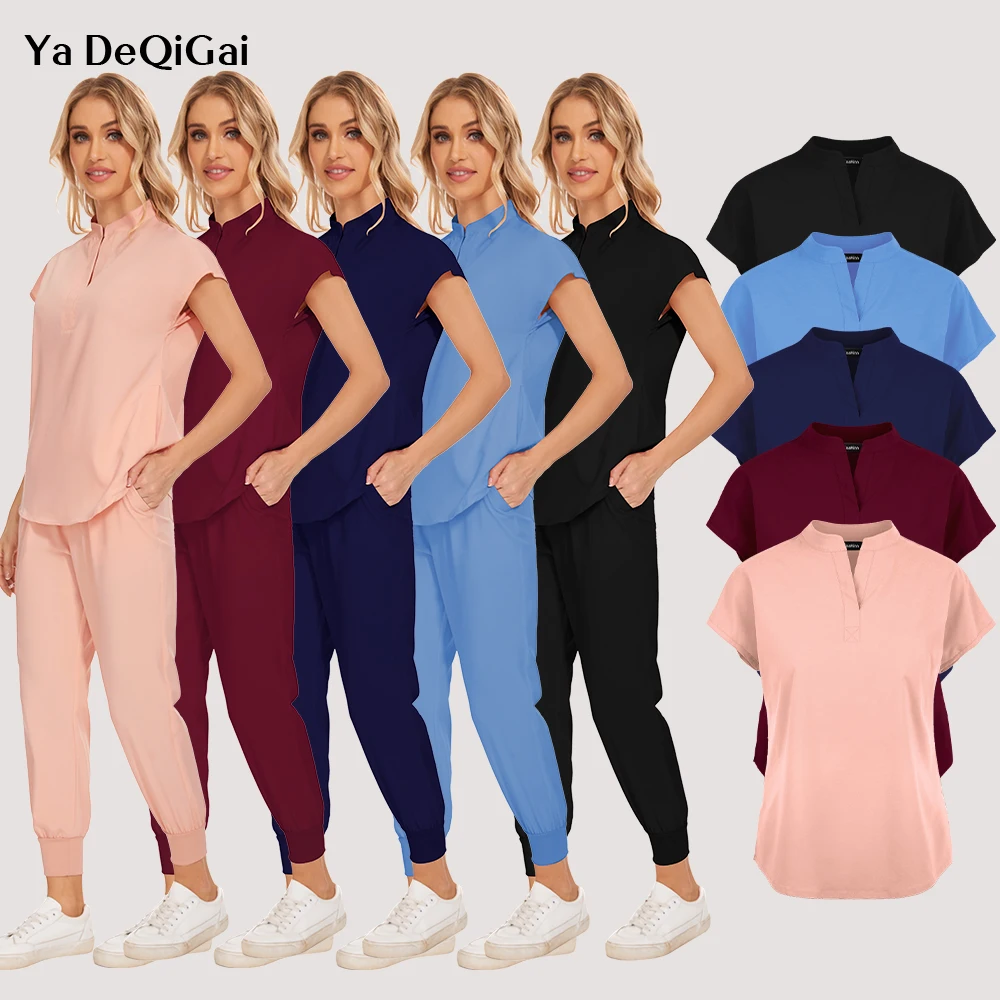 חליפה רפואית נשים כירורגית קלינית יוניfroms מעבדה יופי לחיות לחיות מחמד חנות עבודה כיסים סט שטיחים מחיר סיטונאי