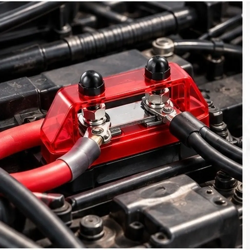 1Pair Battery Terminal Block Insulated Cover Power Distribution Junction Block Car Rv Marine Automotive Electrical Wire