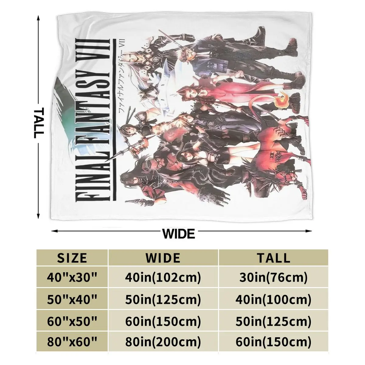 Final Fantasy VII Group Blankets Soft Warm Flannel Throw Blanket Bedding for Bed Living room Picnic Travel Home Couch