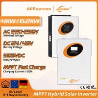 jsdsolar 4KW 6.2KW Hybrid Solar Inverter Off Grid Pure Sine Wave Wifi Inverter 24V 48V 230V Output with MPPT 120A Solar Charger
