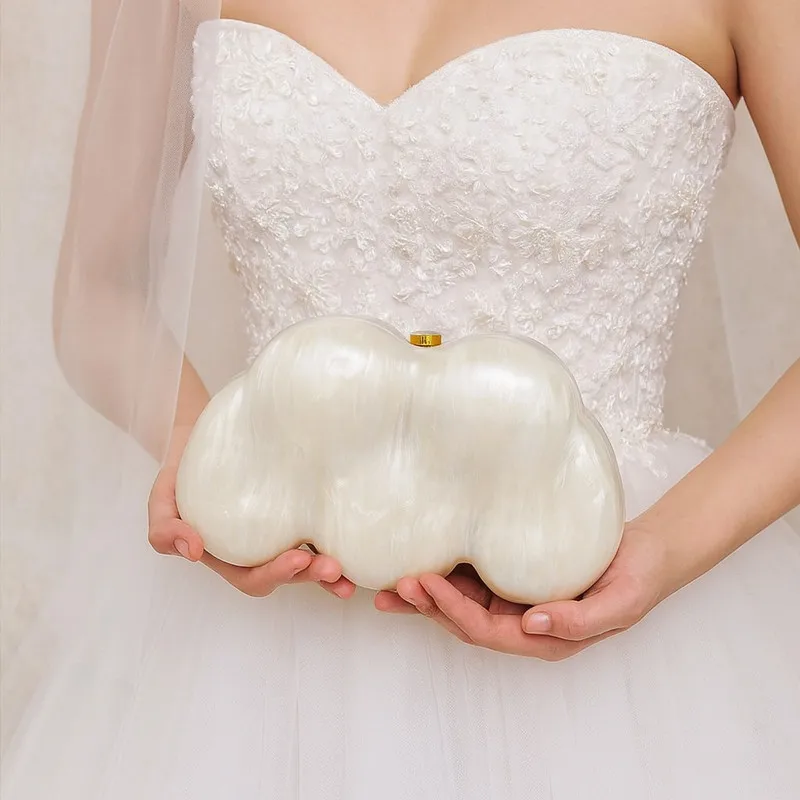 

2025 New Fashion Allotype Shape Shell Acrylic Women Evening Clutch Bag Brand Lady Wedding Handbag And Purse Luxury Crossbody Bag