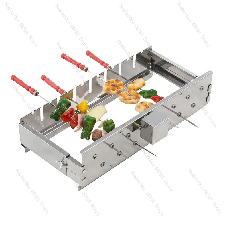 

Commercial Barbecue Skewers Griddle Stainless Steel Grill Automatic Meat Rotate Machine Width Adjustable Hot Dog Roller