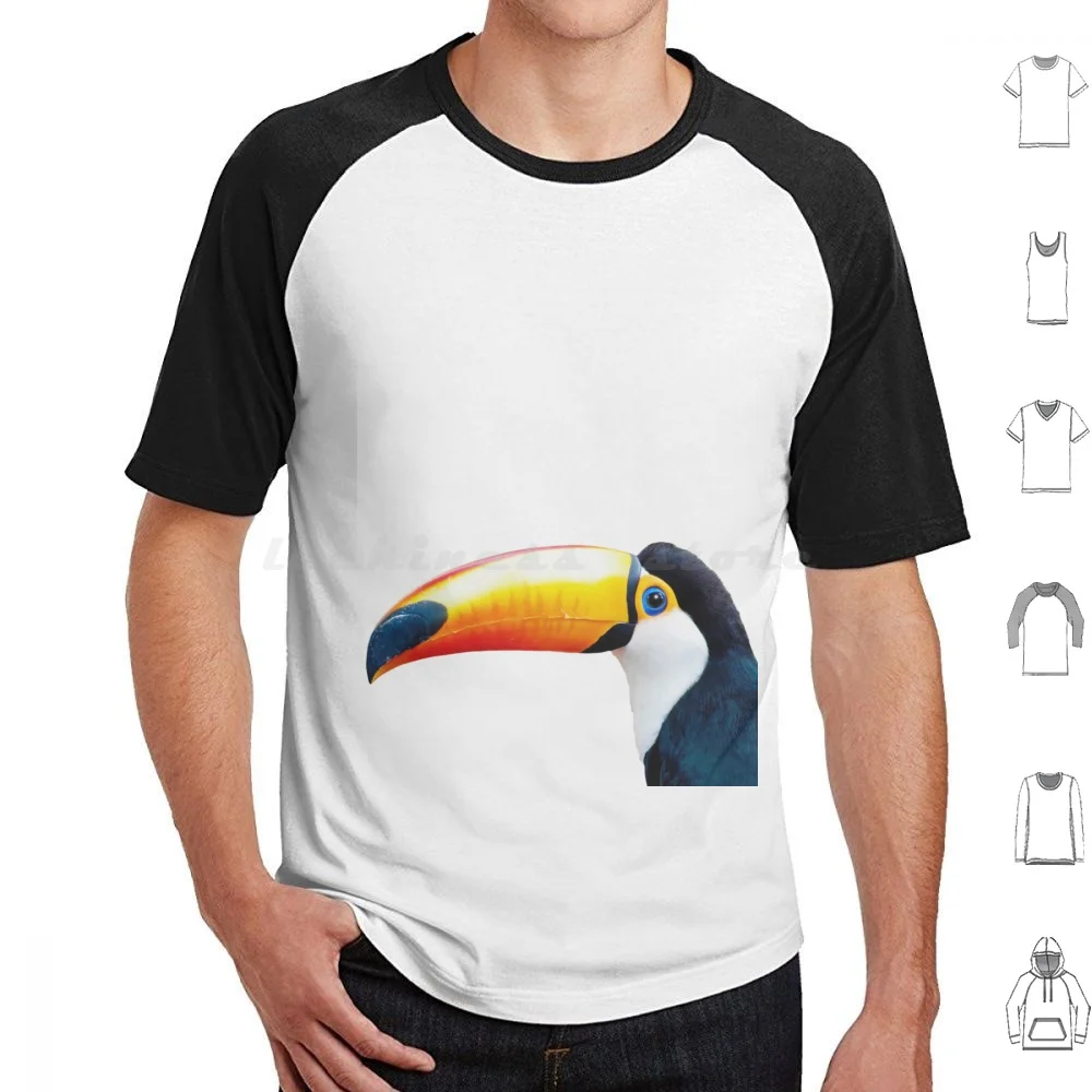 Camiseta de algodón con estampado artístico de pájaro tucán para hombre y mujer, estampado artesanal, arte de pájaro Tropical, pájaro exótico, loro, bebé Tropical