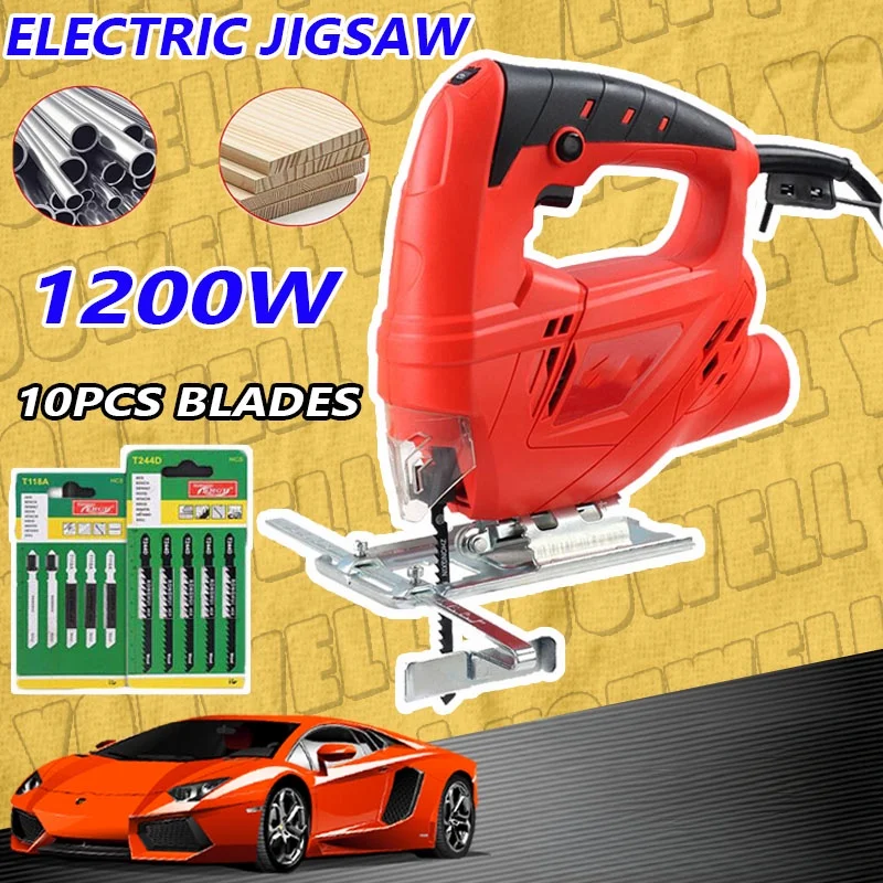 Electric Jigsaw 1200W Jig Saw With Carbon Brush & Jigsaw Blade