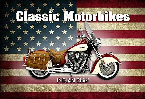 

Kalynvi Indian Chief Moto Bike Motorcycle Metal Custom Metal Sign 8X12In-Bar Cafe Restaurant Home Decor