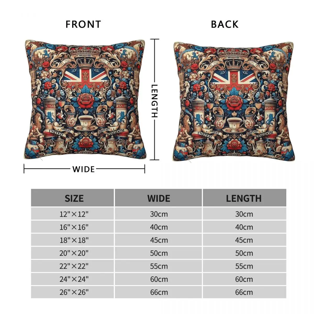 British Folk Regal Majesty Pillowcase Polyester Linen Velvet Creative Zip Decor Throw Pillow Case Room Cushion Cover Wholesale