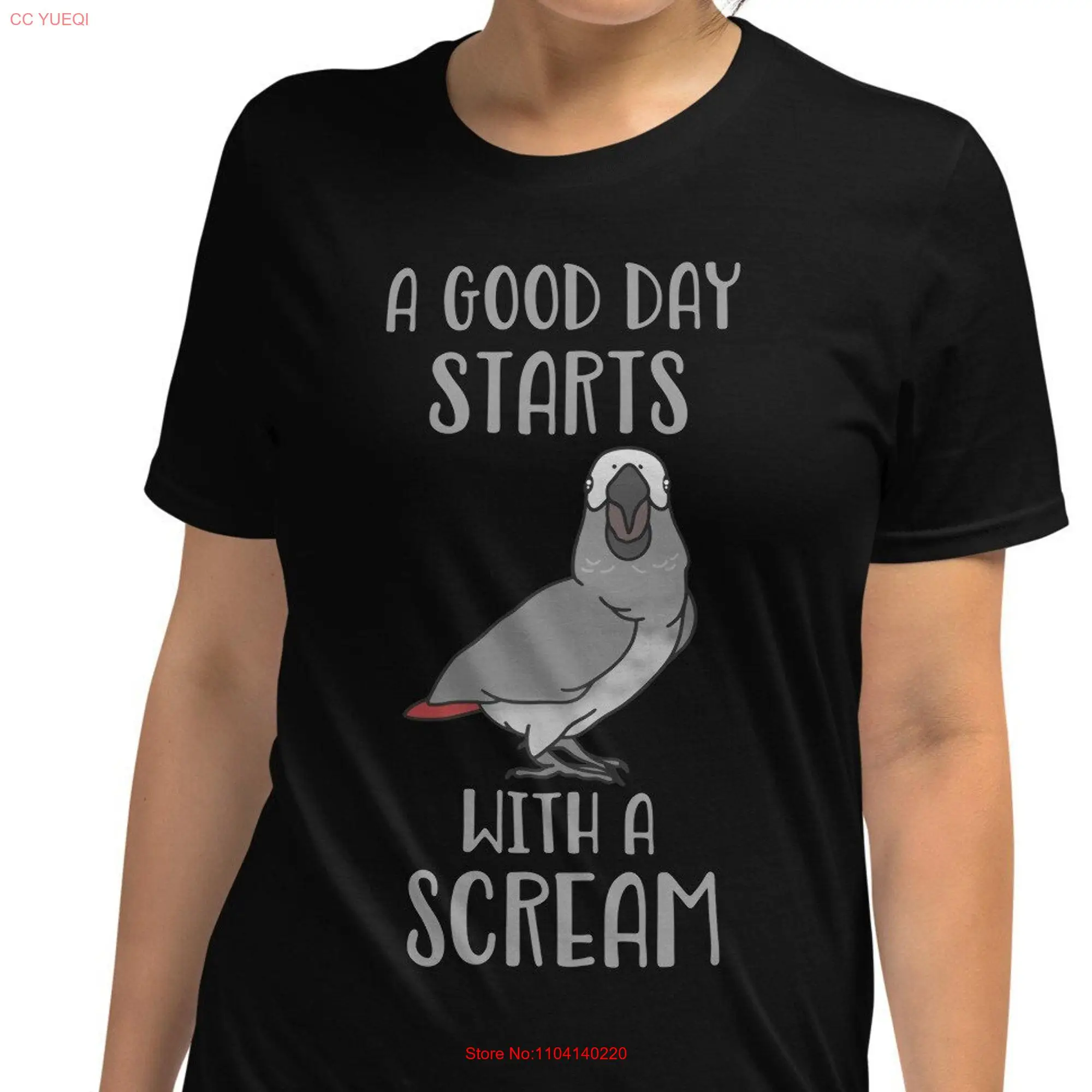 A good day start with Scream African Grey T Shirt Birb memes clothing merch Bird owner apparel Funny parrot tee