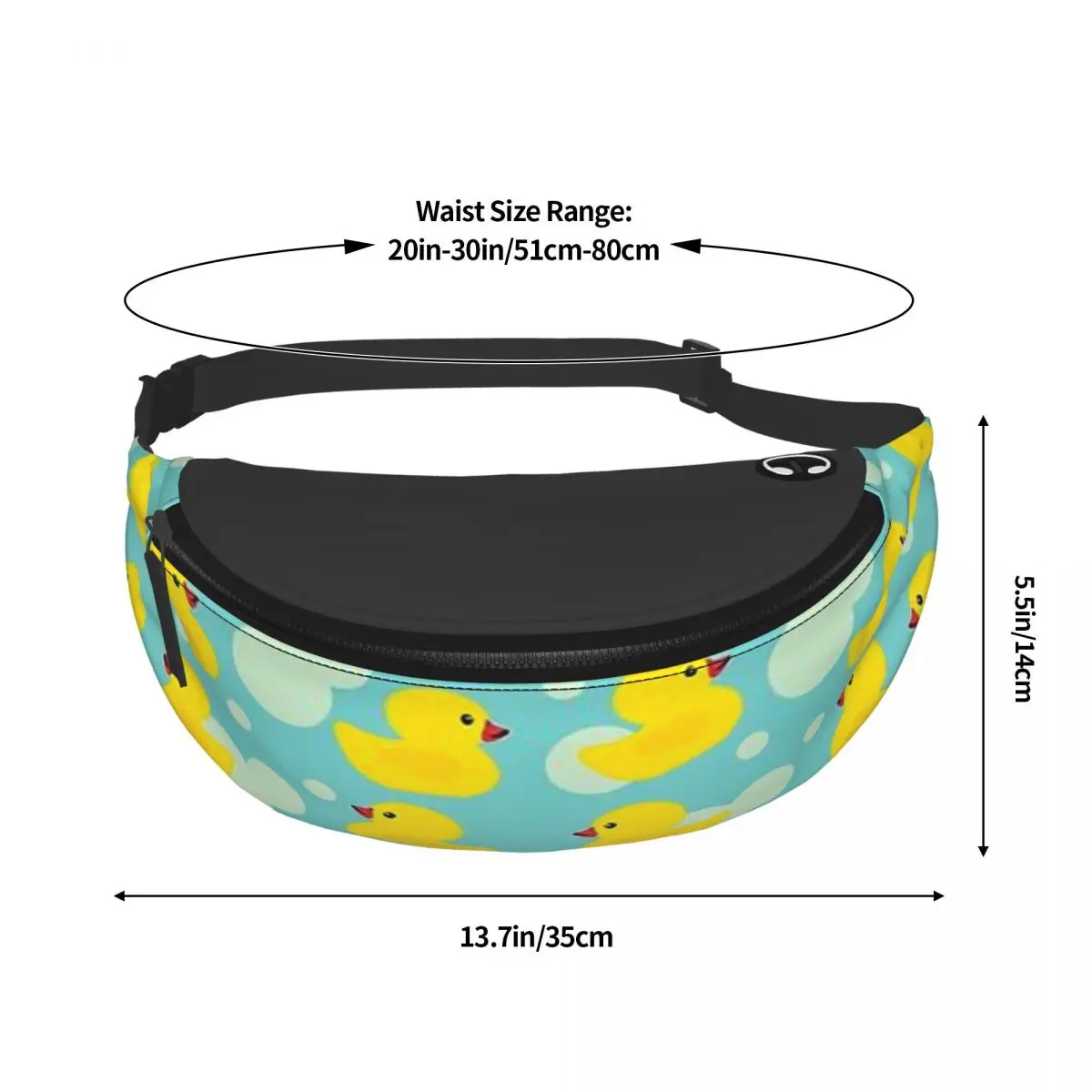 Cute Baby Shower Yellow Bathtime Rubber Ducks Printed Waist Bags Unisex Fanny Pack Casual Travel Banana Bags Belt Pouch