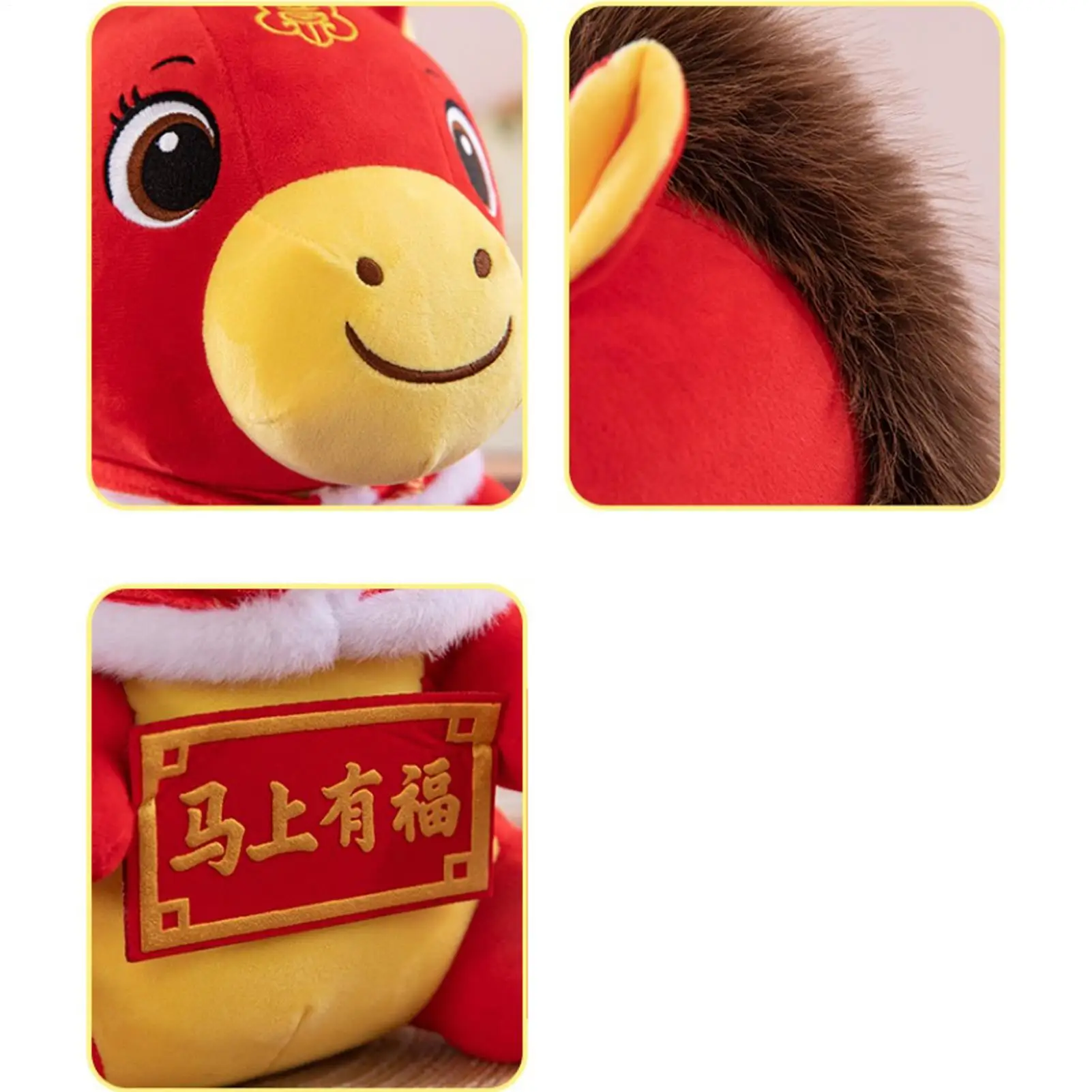 

Мягкая игрушка, лошадь, удача, кукла-талисман, 2026, кукла-лошадь для взрослых, детей, друг, семейная прикроватная тумбочка, декор для дивана, гостиная, детская