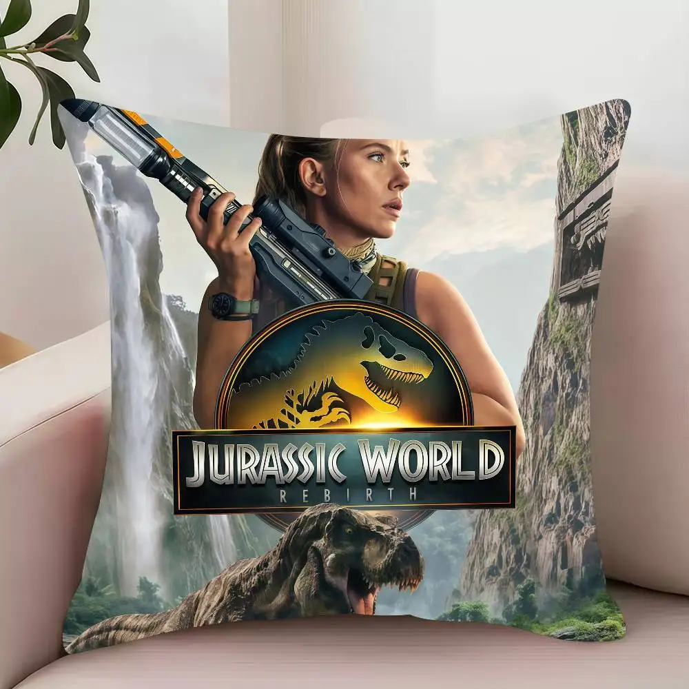 J-JurassicS Movie World Rebirth Pillow Case Decor Protective Covers Comfortable Soft For Sofa Living Room Home Office