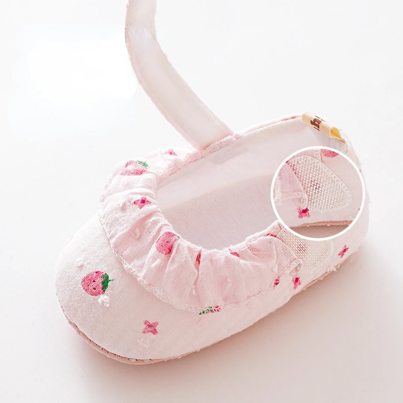 Baby Shoe Newborn Baby Girl Shoe SpringSummer Princess Lace Strawberry Dress Shoe Soft Soled Walking Shoe Non Slip Cute Footwear