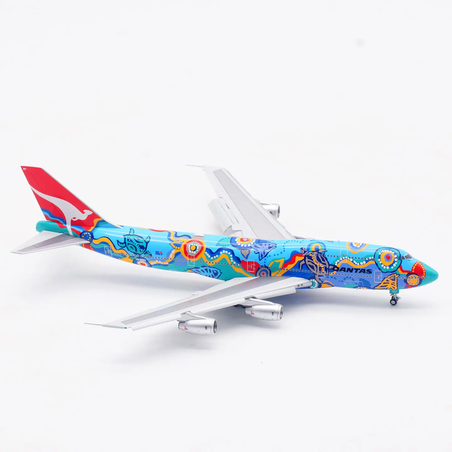 B606501F سبيكة تحصيل طائرة هدية HX نموذج 1:400 Qantas الخطوط الجوية بوينغ B747-300 دييكاست نموذج طائرة VH-EBU اللوحات أسفل