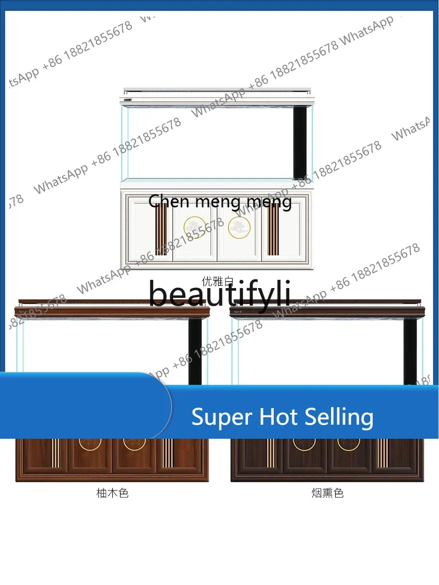 

c6601 Large solid wood ultra-white aquarium bottom filter screen Chinese floor 2024 new fish tank