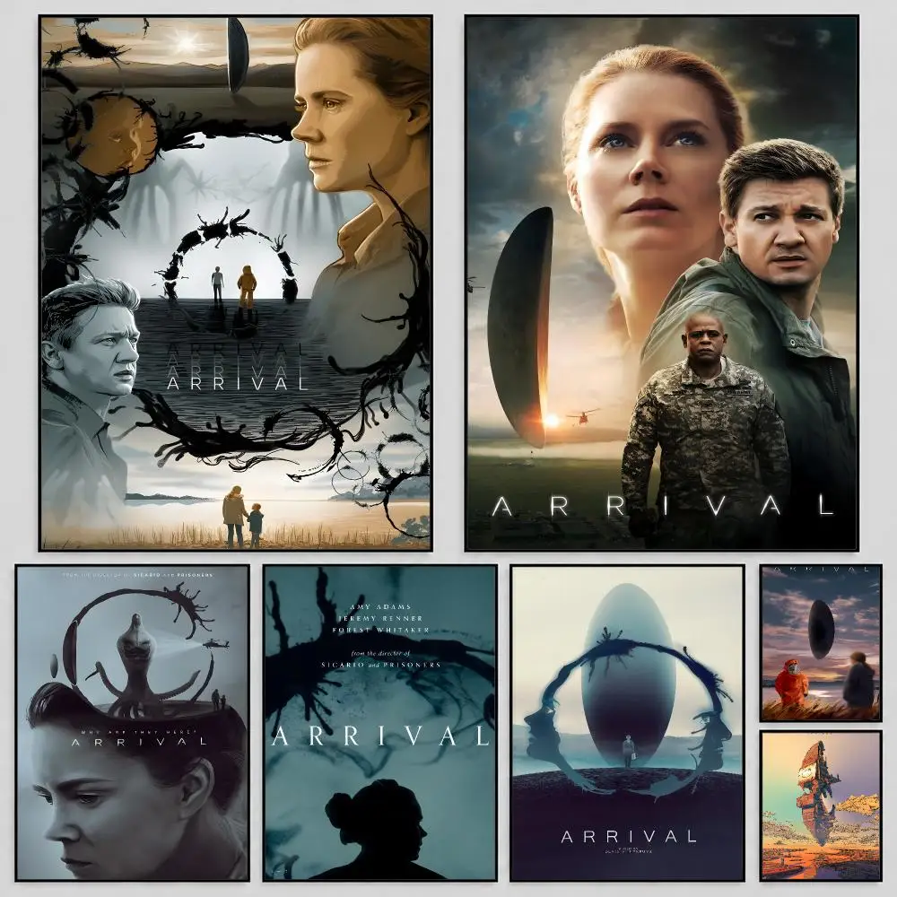 Movie Arrival Alien Sci Fi Poster Self Adhesive PP Wall Art HD Gaming Room Bedroom Living Room Decor Apartment Gift