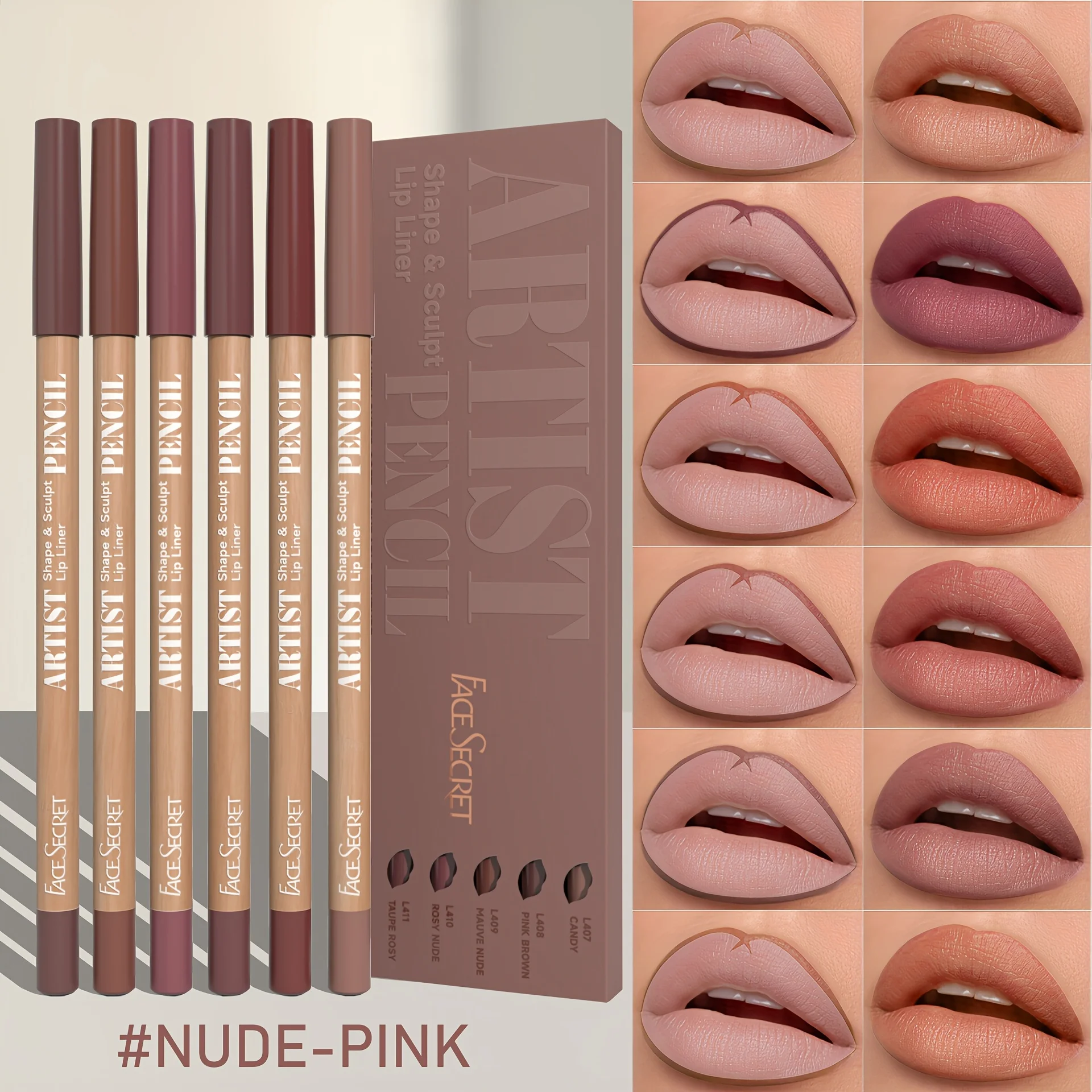 6pcs Velvet Matte Lip Liner Set | Long-Lasting, Non-Drying | Perfect for Delineating and Filling Lips