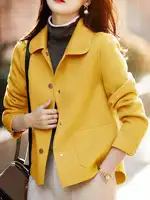 Classic Solid Short Woolen Coats for Woman Autumn Winter Warm Woman Clothing Button Up Female Coat Outfits New In Outerwears - Image 6
