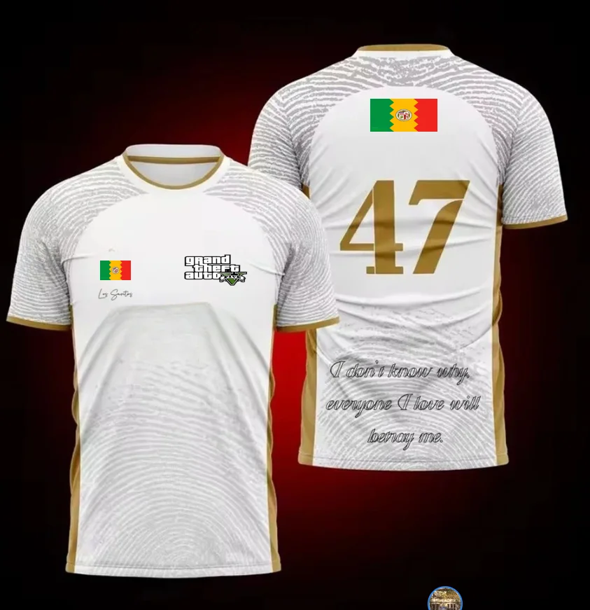 تي شيرت جيرسي GTA5 مطبوع ثلاثي الأبعاد جديد مخصص لعام 2025 للرجال والنساء سريع الجفاف وجيد التهوية 47. ملابس رجالية