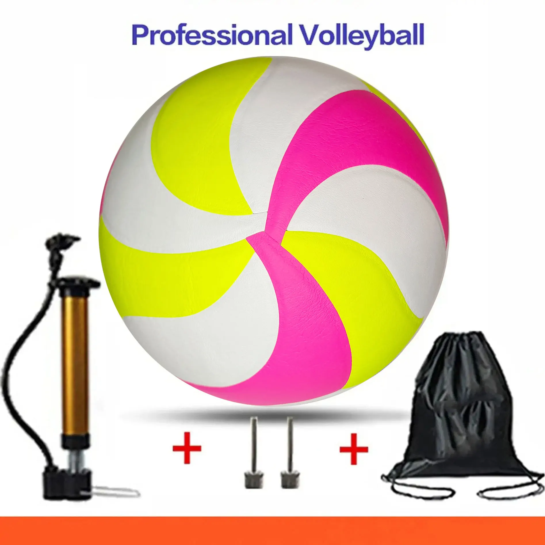 Nieuwe Modelkleur Volleybalbal, Trainingscompetitie Professioneel Gamevolleybal, Optionele Pomp + Naald + Nettas