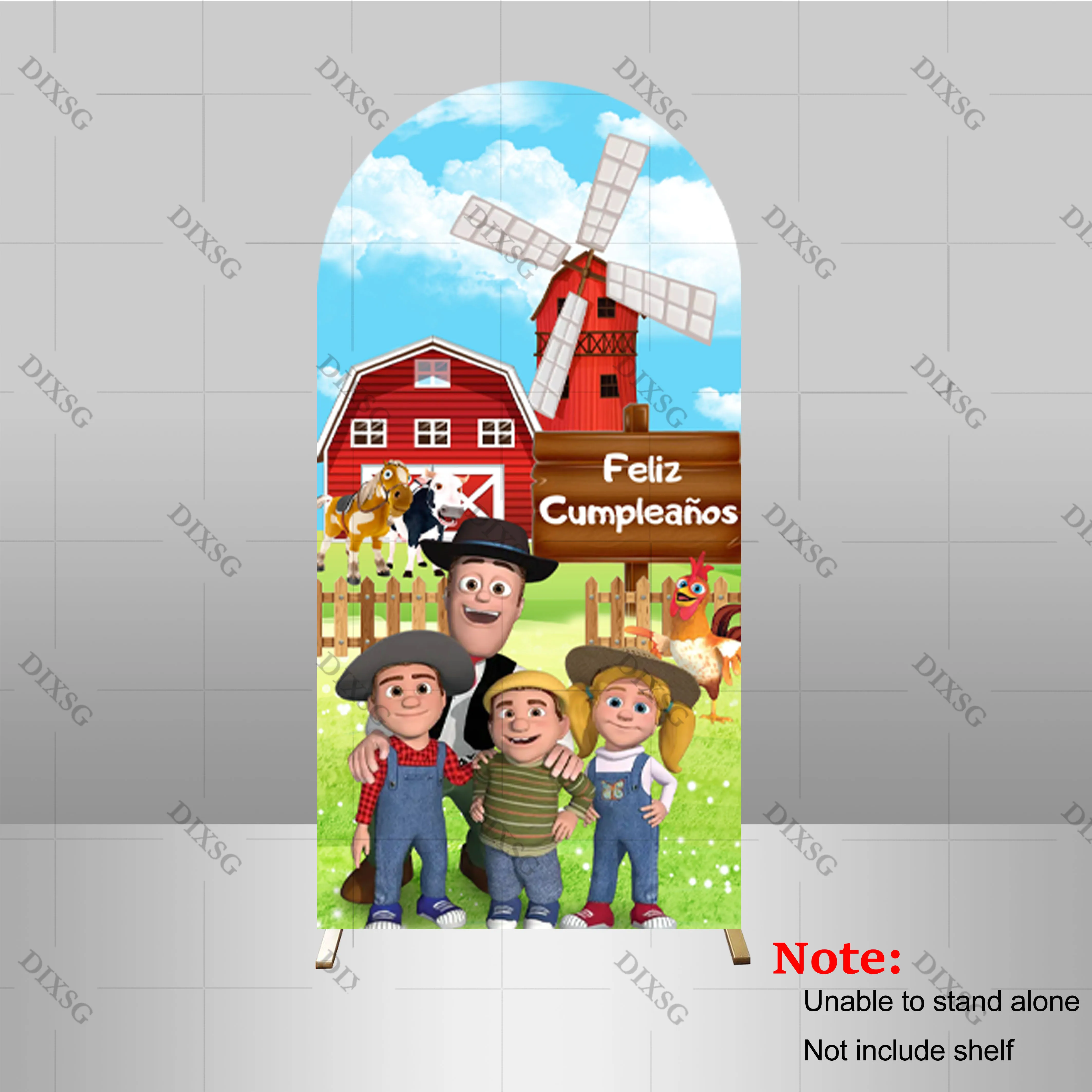 La Granja De Zenon Elastic Arch Backdrop Cover Animals Baby Shower Photography Background Doubleside Fabric Studio Photo Props