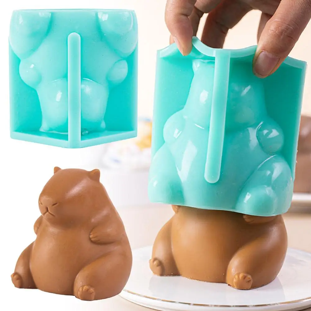 2024 New Cute Capybara Milk Jelly Silicone Mold Pudding Dolphin Pudding Accessories Home Mould Baking Capybara Silicone Y5D6