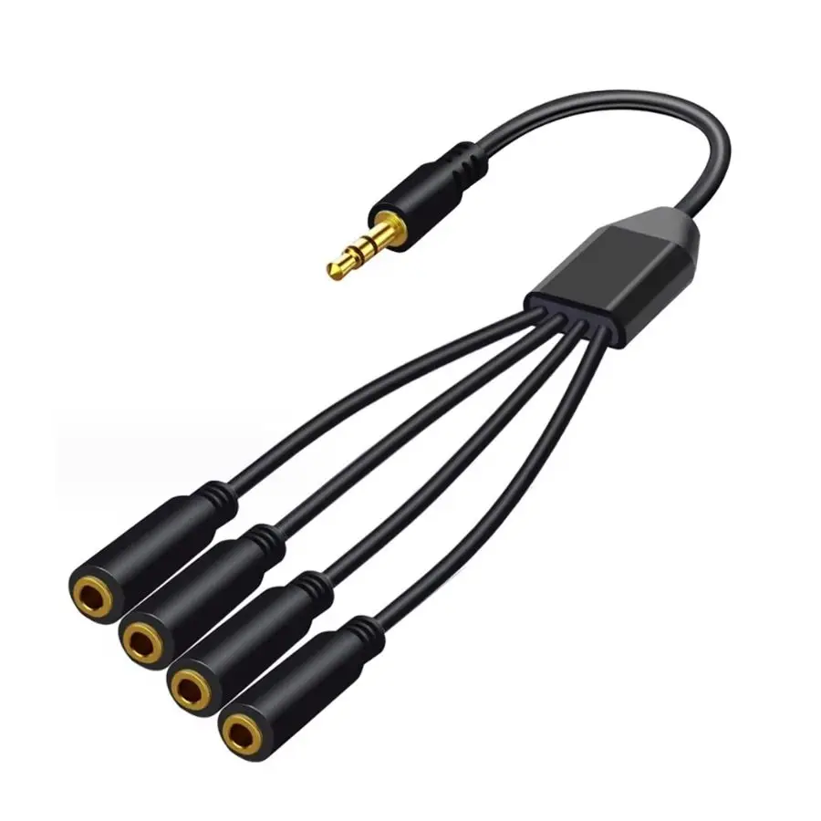 Cable divisor 3,5mm 1 a 3 4 5 divisor enchufe estéreo macho a 1/8 "3,5mm conector estéreo hembra 1 entrada 3 4 5 salida Audio estéreo