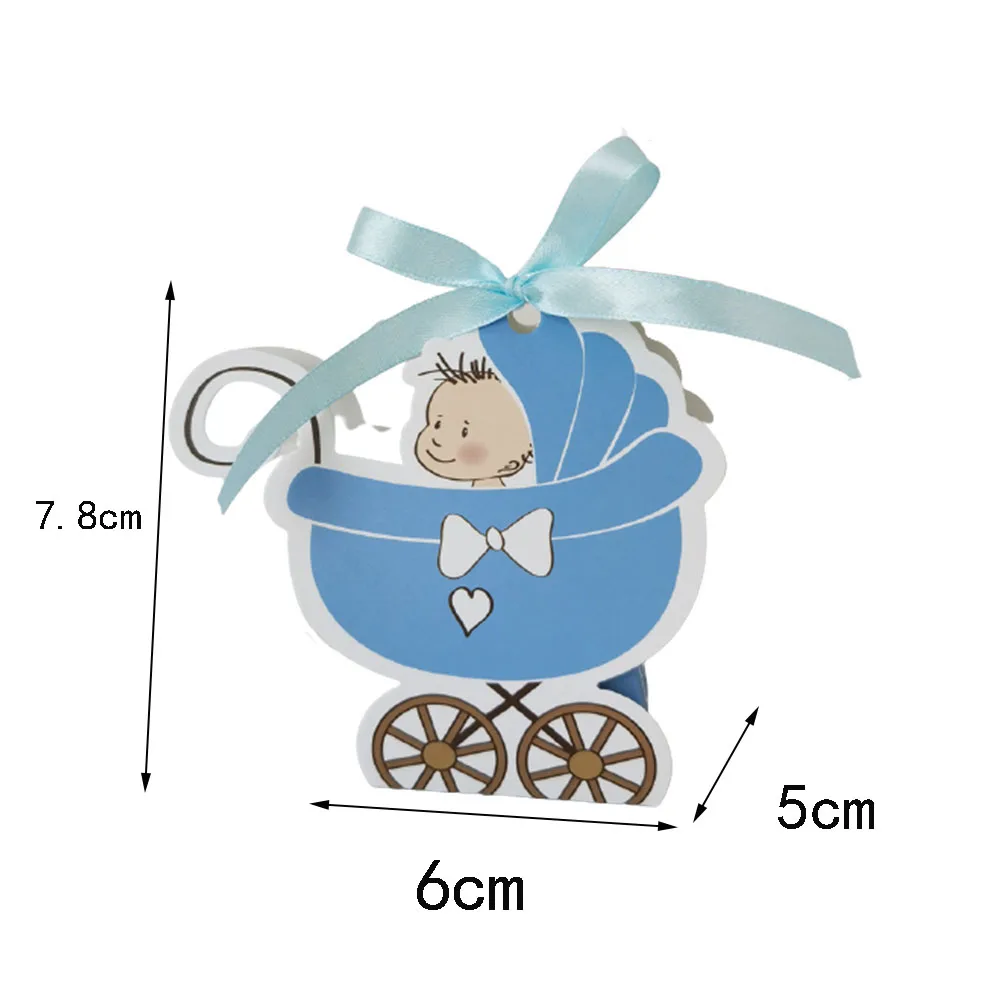 10/20/30 stücke Laser Cut Kinderwagen Candy Box Baby Wagen Favor Geschenk Box Baby Dusche Tasche Mit Band geburtstag Party Favor Liefert – Detail 3