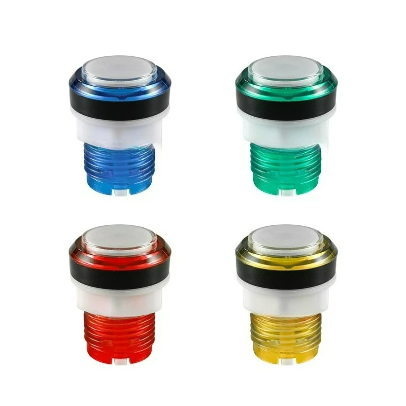 Game City Game Machine 33mm Small Round Button Black Edge Transparent Edge Start Button Switch Tablet Machine Paipai Le Round