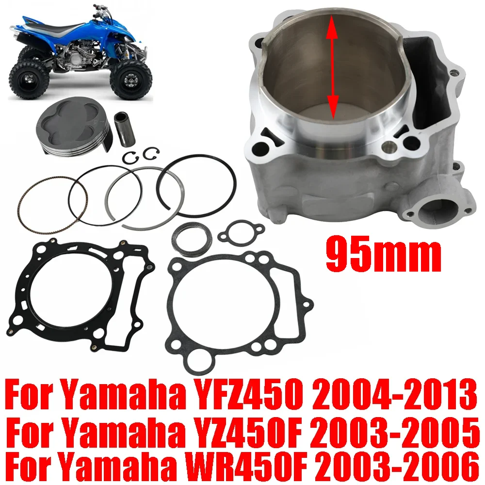 Accesorios para Motocicleta, Kit de Juntas de Pistón de Cilindro de Motor Forjado de 95 mm de Diámetro para Yamaha YFZ450 YFZ 450 YZ450F YZF 450 WR450F