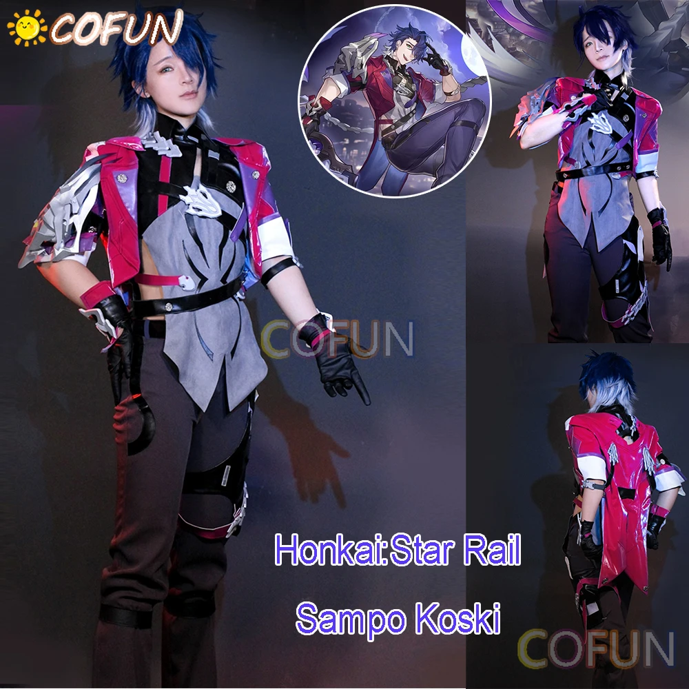 

COFUN Game Honkai:Star Rail Sampo Koski Cosplay Costume Handsome Sexy Halloween Sampo Outfits Men Full Set Wig Shoes