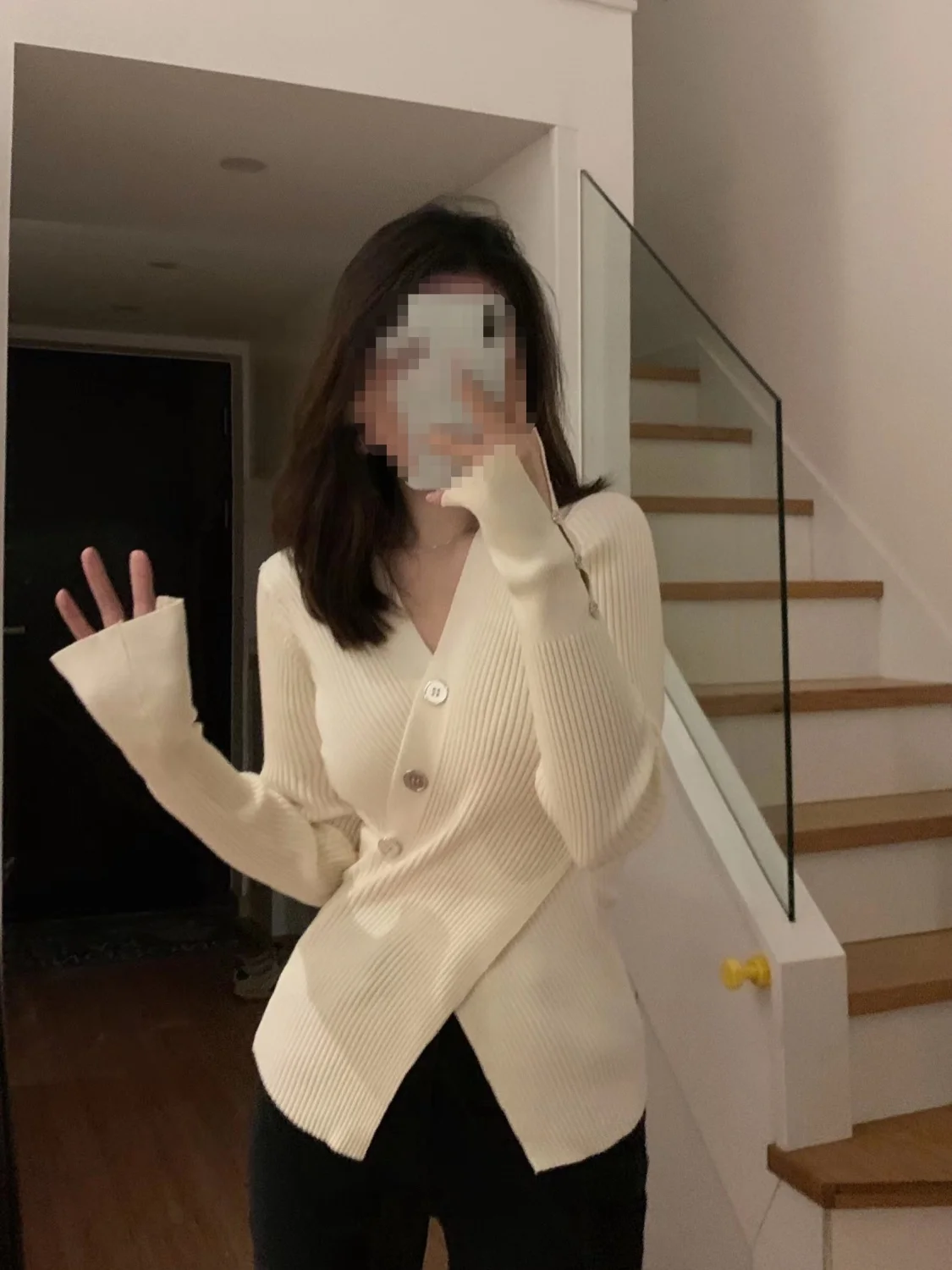 قمصان نسائية بأكمام طويلة بلوزات شيفون بأكمام منتفخة وياقة مقلوبة لملابس العمل اليومية الأنيقة الربيعية