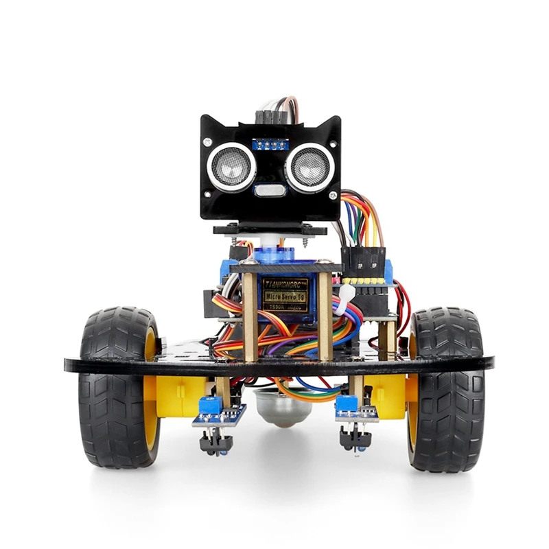 Kits de carro robô inicial 2wd para projeto de programação arduino com rastreamento de linha e kit educacional para evitar obstáculos