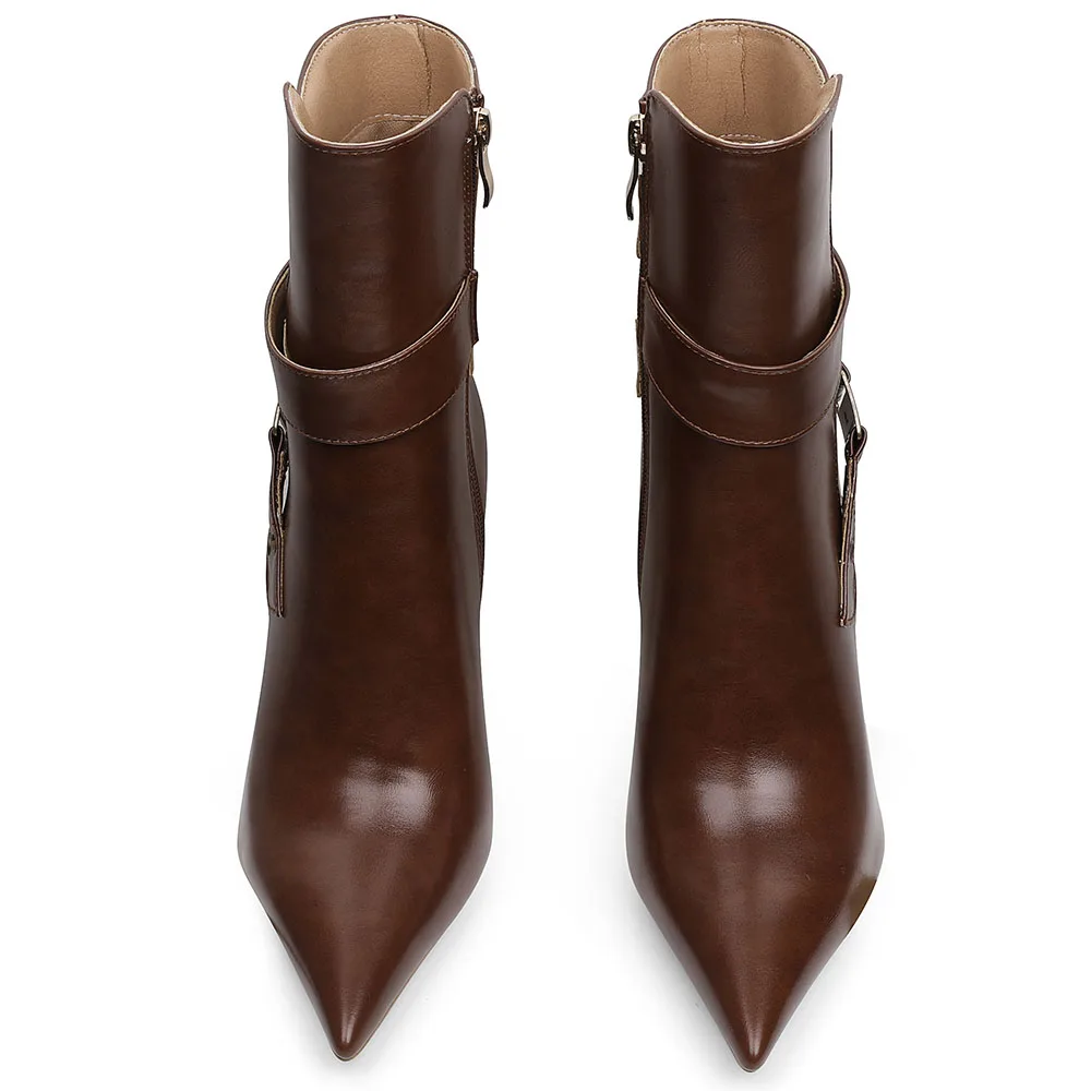 DoraTasia موضة أشار تو رقيقة أحذية عالية الكعب للمرأة الجوف مشبك معدني الجانب سستة الربيع/الخريف أحذية السيدات الحفلات