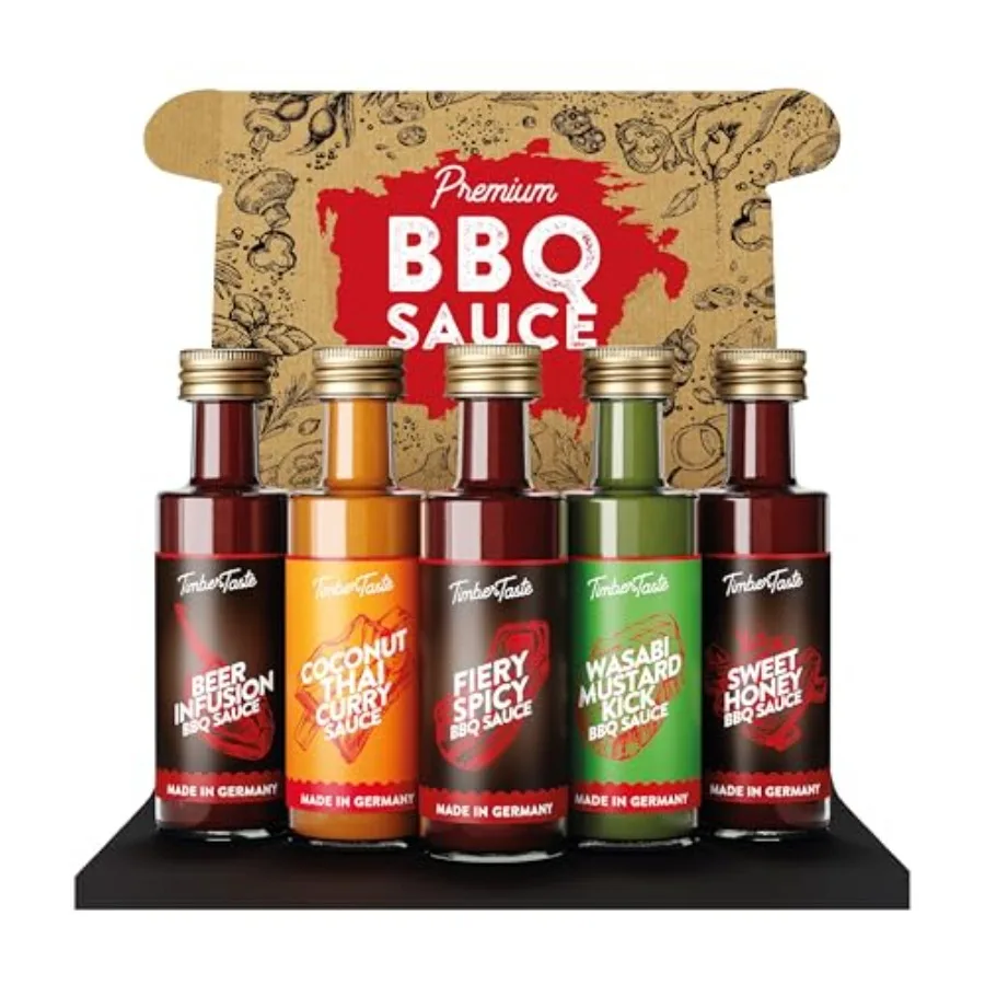 

TIMBER TASTE® Gift Set for Men [5x40 ml] - Variety Pack with Barbeque Sampler Blends Food Gift Sets Hot Gift Sets Style Grill P
