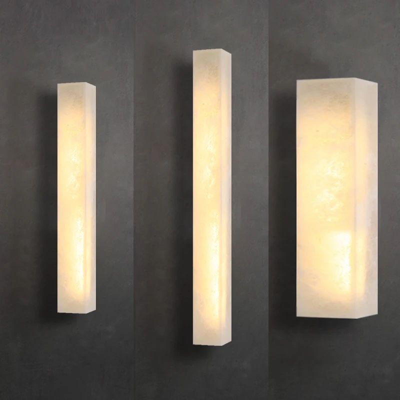 Artpad resin Marble Wall Lamp Long Wall Sconce for Living Room Hallway Stairs Bedroom Dining Room Ambient Alabaster Lighting