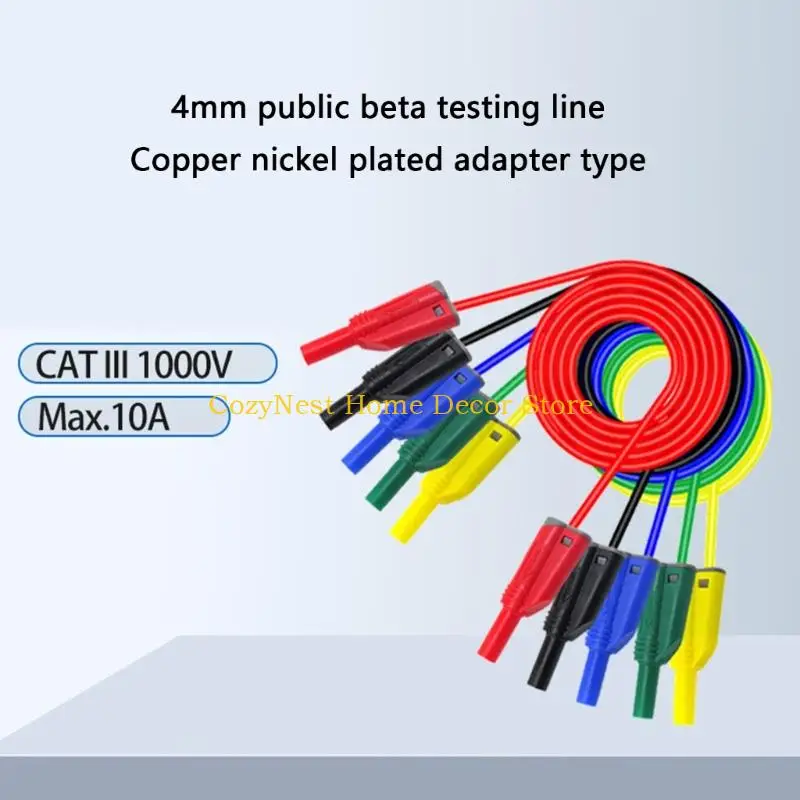 92MF 5pcs Secure Connection Banana Plugs  Test Leads 4mm Plugs  PVC Insulation Probes
