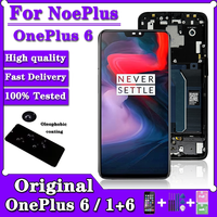 Original For Oneplus 6 LCD A6000 A6003 Touch Screen Digitizer Display Replacement Assembly Parts With Frame For One Plus 6 LCD